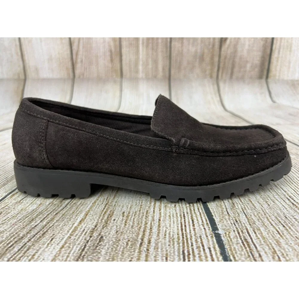 High Sierra Suede Women Loafers Moccasin 8.5M Chocolate Brown Casual Comfort‎